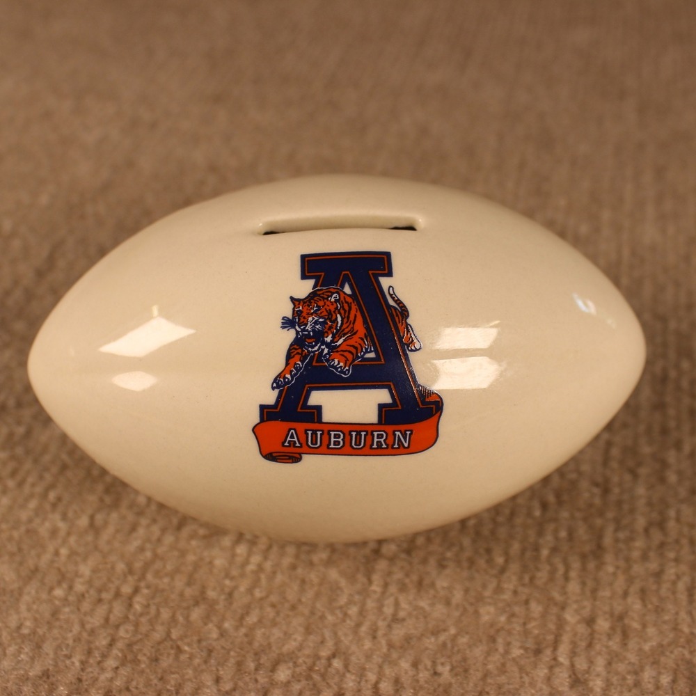 Auburn Tigers Football Ceramic Coin Bank NCAA Collegiate Mascot Piggy Bank 5in